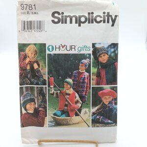 Simplicity 9781 Vintage Hat & Scarf Sewing Pattern Sizes S-M-L 1995